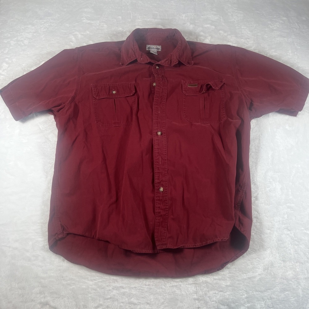 Red Carhardtt Double Pocket Work‎ Shirt